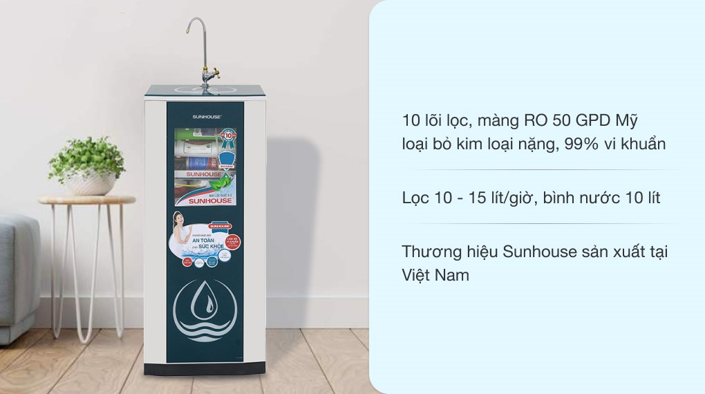  Máy lọc nước RO Sunhouse SHR88210K 10 lõi 
