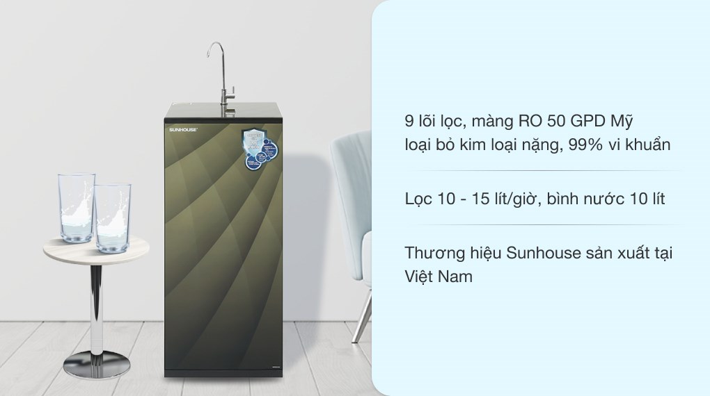  Máy lọc nước RO Sunhouse SHA8817KP 9 lõi 